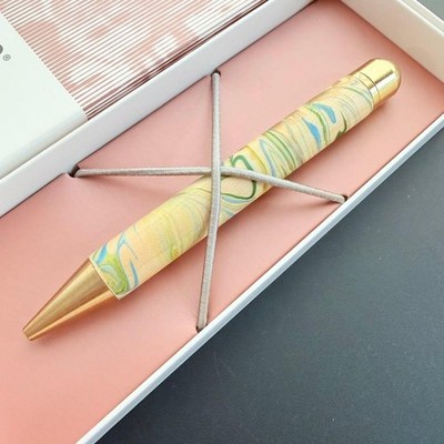 E Plus M Marble Gold Is Ballpoint Pen