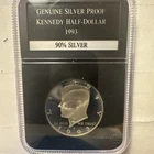 1993S  Silver  Kennedy Proof Half Dollar PCS Stamps and Coins Certified
