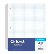 Filler Paper, 8-1/2" x 11", 4 x 4 Graph Rule, 3-Hole Punched, Loose-Leaf Paper