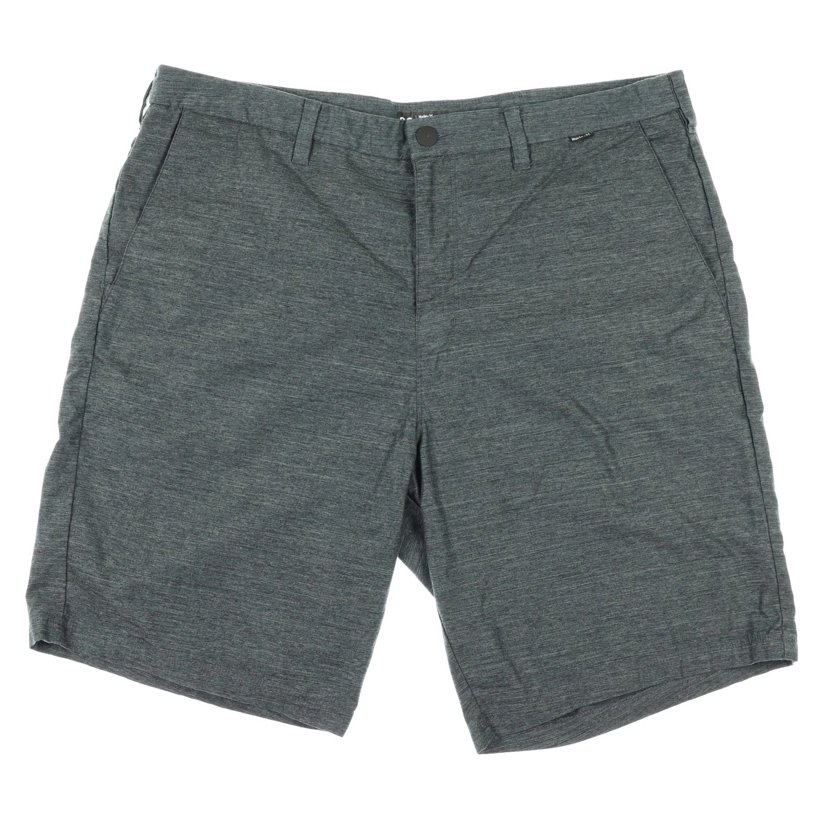 Hurley Mens Gray Heathered Hybrid Shorts Size 38 Stretch Performance Golf Casual