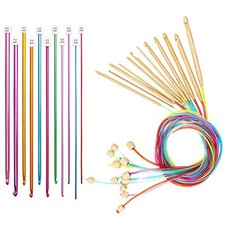AHIER 23 Pieces Tunisian Crochet Hooks Set, Afghan Hooks with Cable