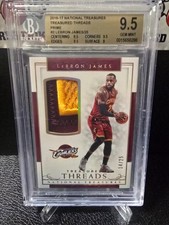 2016-17 National Treasures Treasured Threads Prime /25 LEBRON JAMES #2 BGS 9.5 