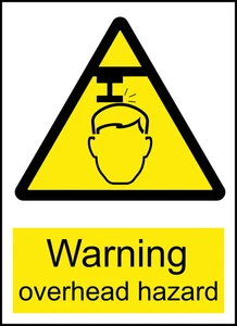 Overhead Hazard Caution Warning Sign Self Adhesive Vinyl Sticker