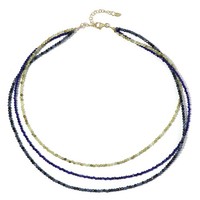 Cavill Halskette 925 Silber Vergoldet Grossular Lapislazuli Elegant