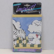 Impact Removable Retro 80s Zoo Animal Wallpaper Border Zebra Sheep 6.75in x 5yd 