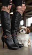 NEW Women Brown Boot Chain Skeleton Skull Western Shoe Gothic Charm Anklet PAIR