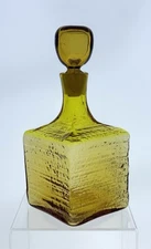 Blenko Handmade Glass 6224S Bark Decanter in Jonquil Wayne Husted Design