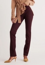 Quince Ultra Stretch Ponte Straight Leg Pant M Burgundy 28” Inseam *EUC*