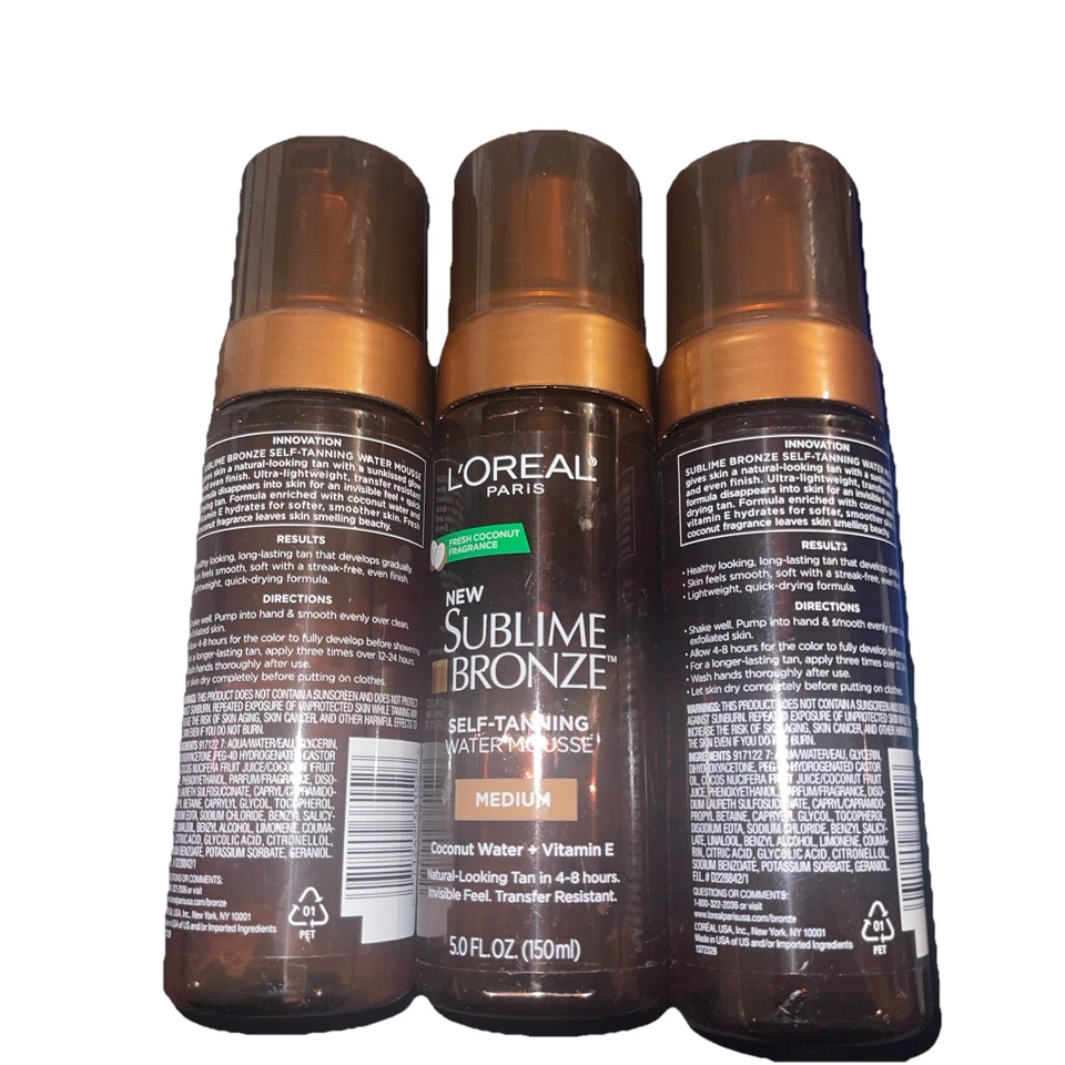 3 Loreal Paris Sublime Bronze Medium Self Tanning Water Mousse 5 Oz Lots Of Trio - Image 4 of 4