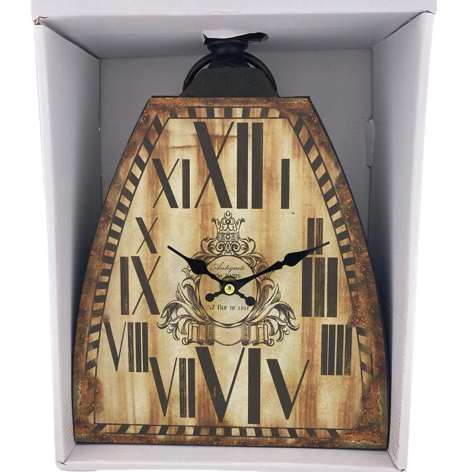 Kettle Bell Clock Industrial Metal Wall Mantel Desk Shelf 9x12.7" NEW - Image 3 of 4