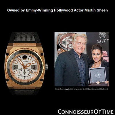 OWNED BY MARTIN SHEEN Savoy Icon Massive Mens Rose Gold Tone Diver's  Watch