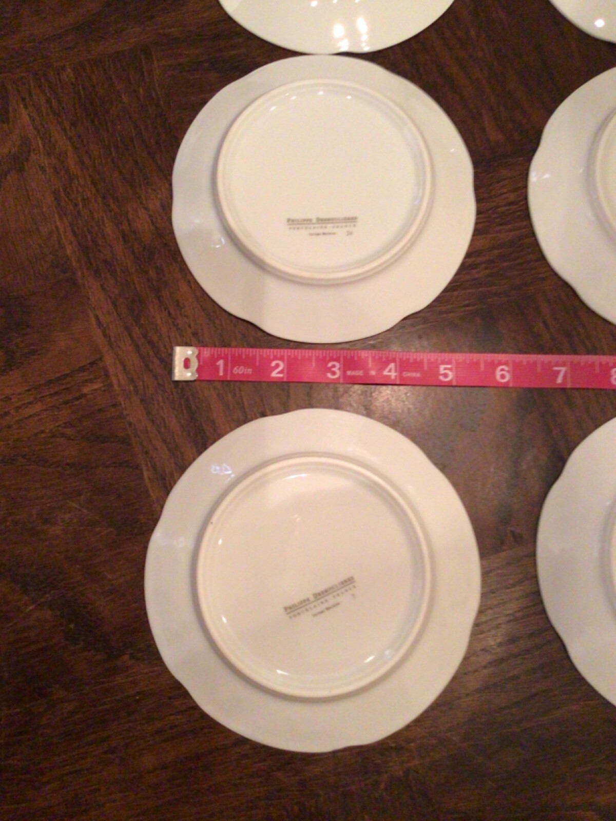 VINTAGE PHILIPPE DESHOULIERES PORCELAIN CANAPÉ PLATES NIB