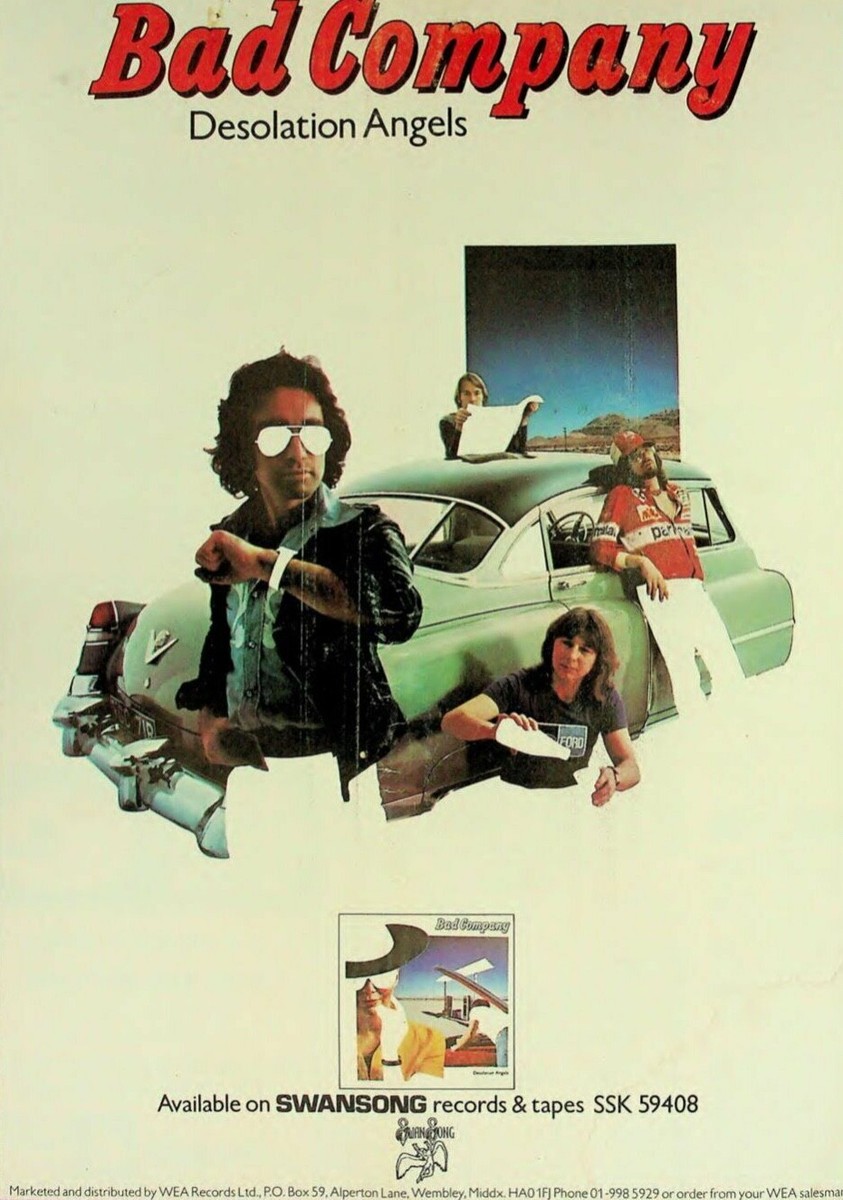 バッド・カンパニー Bad Company／Desolation Angels Bad Company Signed Desolation Angels Album Cover LP Paul