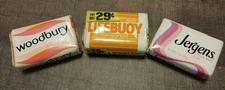 Vintage Lot 3 Total 1980s  Woodbury, Lifebouy , Jergens Bar Soap TV Movie Props