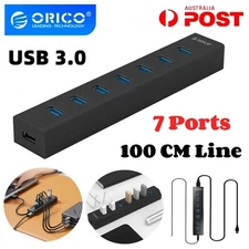 ORICO 7 Port HUB Powered USB 3.0 High Speed Splitter Extender PC Laptop MacBook