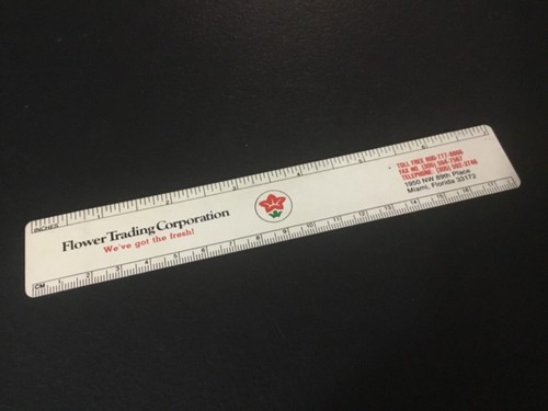 Flower Trading Corparation Miami Fl. 7" Plastic Advertising Ruler