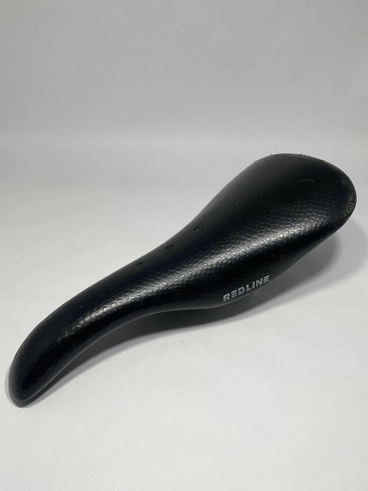 Asiento de carreras BMX Redline negro silla de montar RL Old Mid School años 90 plástico velo 247 pat Foto 2 de 4