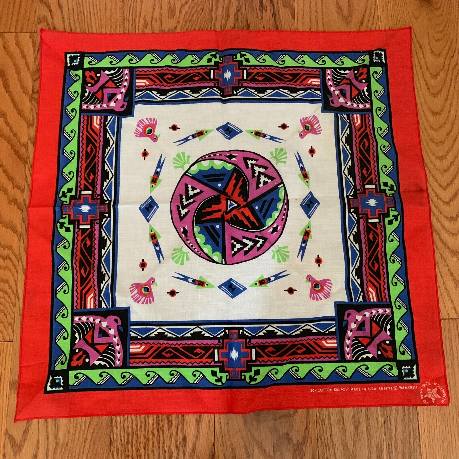 Vintage Wamcraft Southwestern Bandana Excellent Con… Gem
