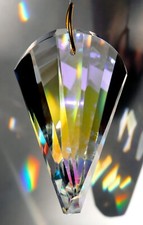 50mm Swirl Twist Crystal Clear AB coated Prism Suncatcher 2"