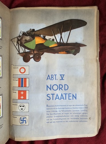 Vtg CIGARETTE CARD ALBUM/ BOOK In German Complete 216 Cards World Aircraft 1932 - Picture 13 of 17