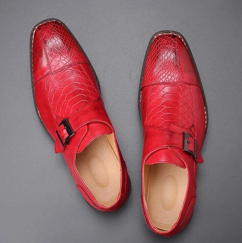 Scarpe da sposa eleganti da uomo inglesi eleganti formali fibbia punta a punta Oxford slip-on - Foto 17 di 25