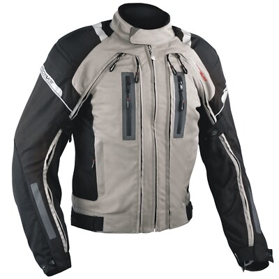 Motorradjacke CE gepanzert Motorrad Textil wasserfest 4-lagig grau 3XL