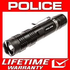 POLICE Stun Gun M12 Max Volt Self Defense Rechargeable LED Flashlight Black