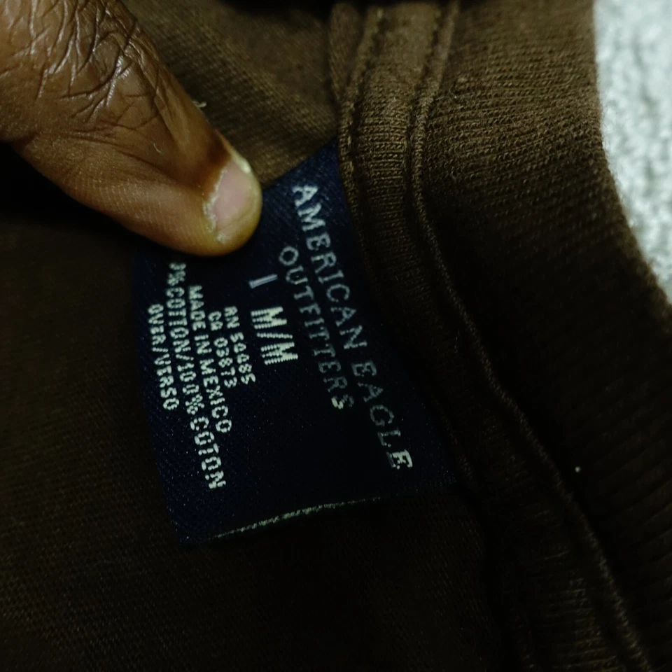  Camisa Manga Larga American Eagle Hombre Talla Mediana Marrón Naranja Freeride Festival Foto 3 de 4