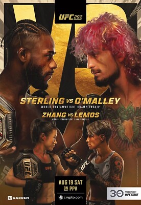Fight Poster UFC 292 Aljamain Sterling Vs Sean O'Malley 11X16 Zhang Lemos