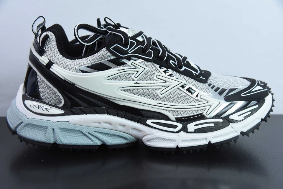 Off Arrow White Be Right Back Unisex Sneakers Grey Black - Image 3 of 4