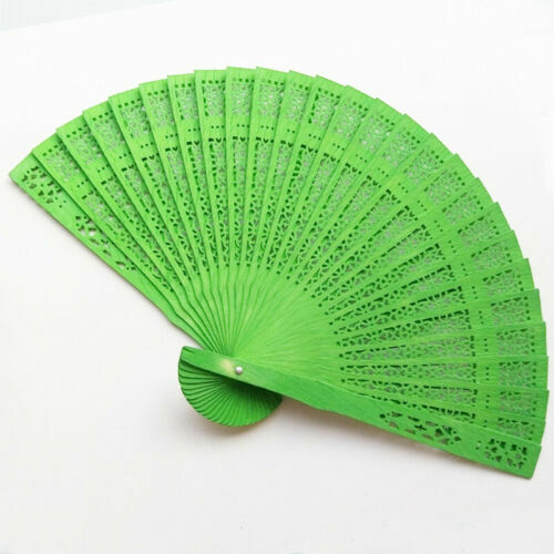 Hand Held Flower Fan Chinese Wedding Dance Style Wooden Lace Party Folding - Picture 6 of 21