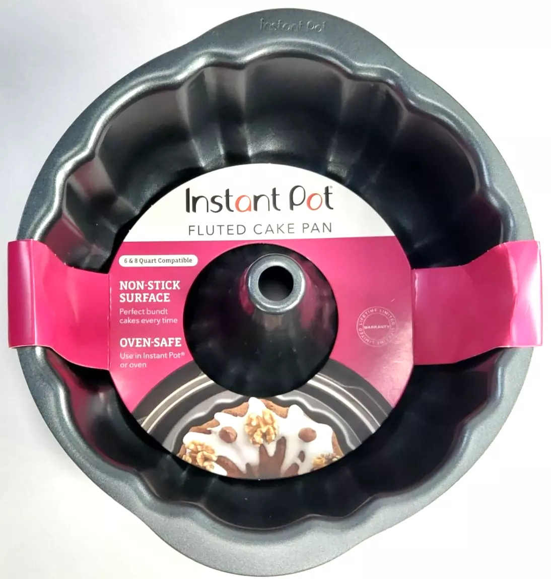 INSTANT POT FLUTED BUNDT CAKE PAN NON-STICK OVEN-SAFE 6 & 8 QT. COMPATIBLE