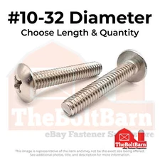 #10-32 18-8 Stainless Steel Phillips Truss Head Machine Screws (Pick Length&Qty)