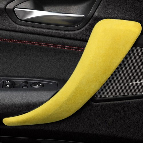 Suede Yellow Inner Door Armrest Handle Panel Trim For BMW 1 2 Series F20 2012-19 - Picture 4 of 9