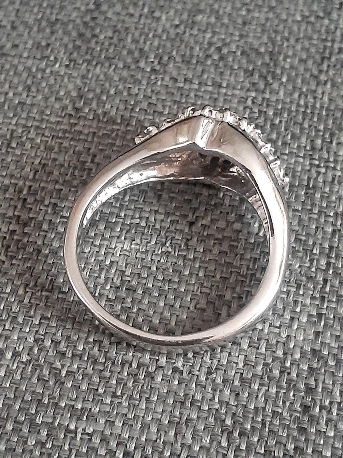 Vintage Rhinestone Silvertone Statement ring - image 8