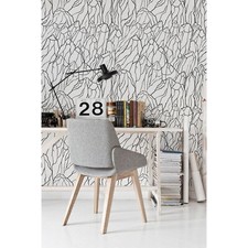 Mount Black Non-Woven wallpaper Sketch of Mountains Pattern Roll Home Mural