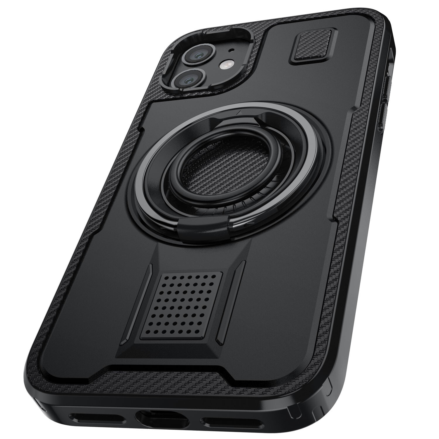 For Apple iPhone 12/12 Pro/12 Pro Max Shockproof Thin Slim Ring Stand Case Cover