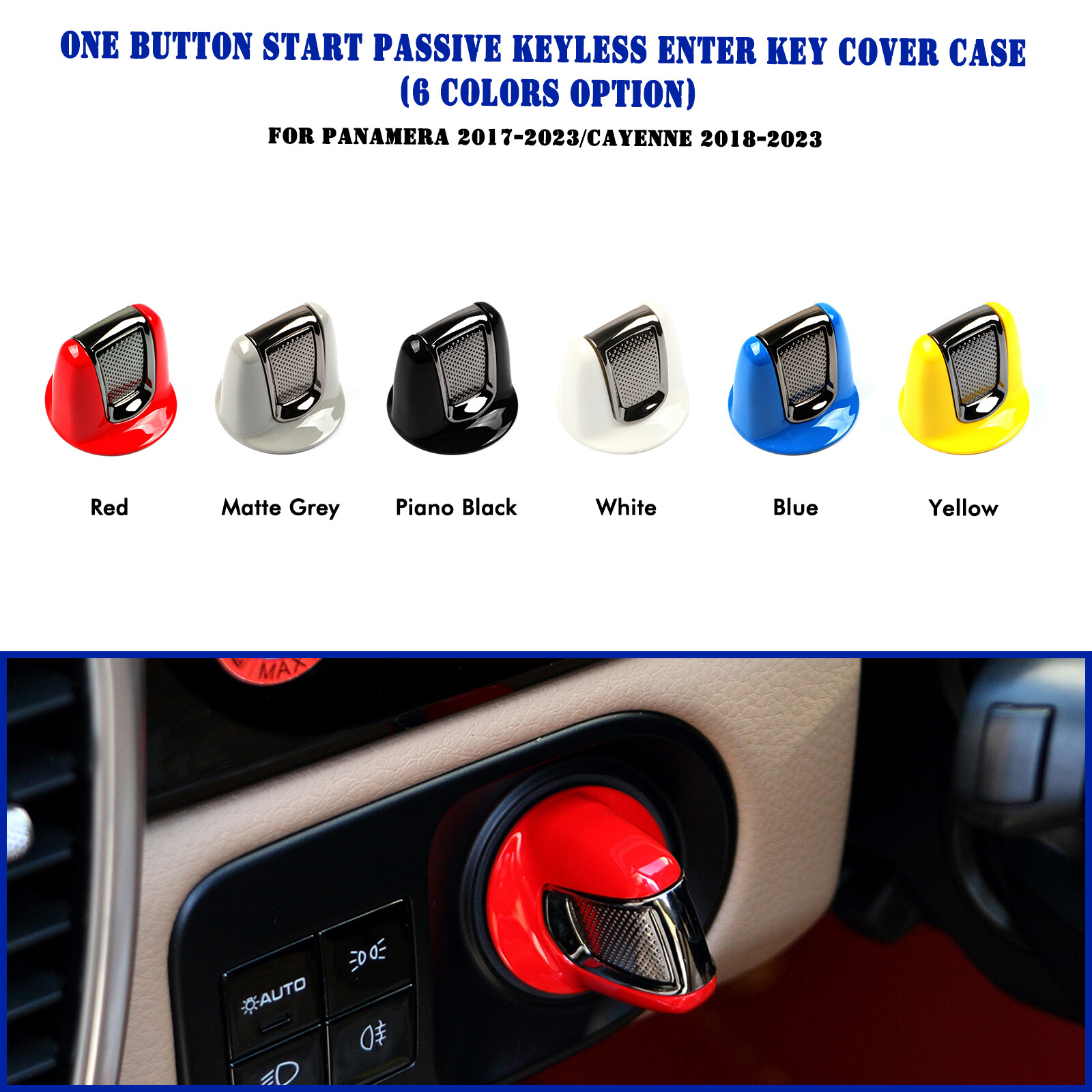 Porsche Cayenne 2018-2023 Key Cover Case Starter Bracket Decorative