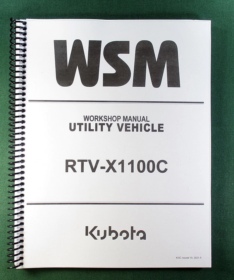 Kubota RTV-X1100C Workshop Manual: 477 Pages Full Color & Protective Covers!
