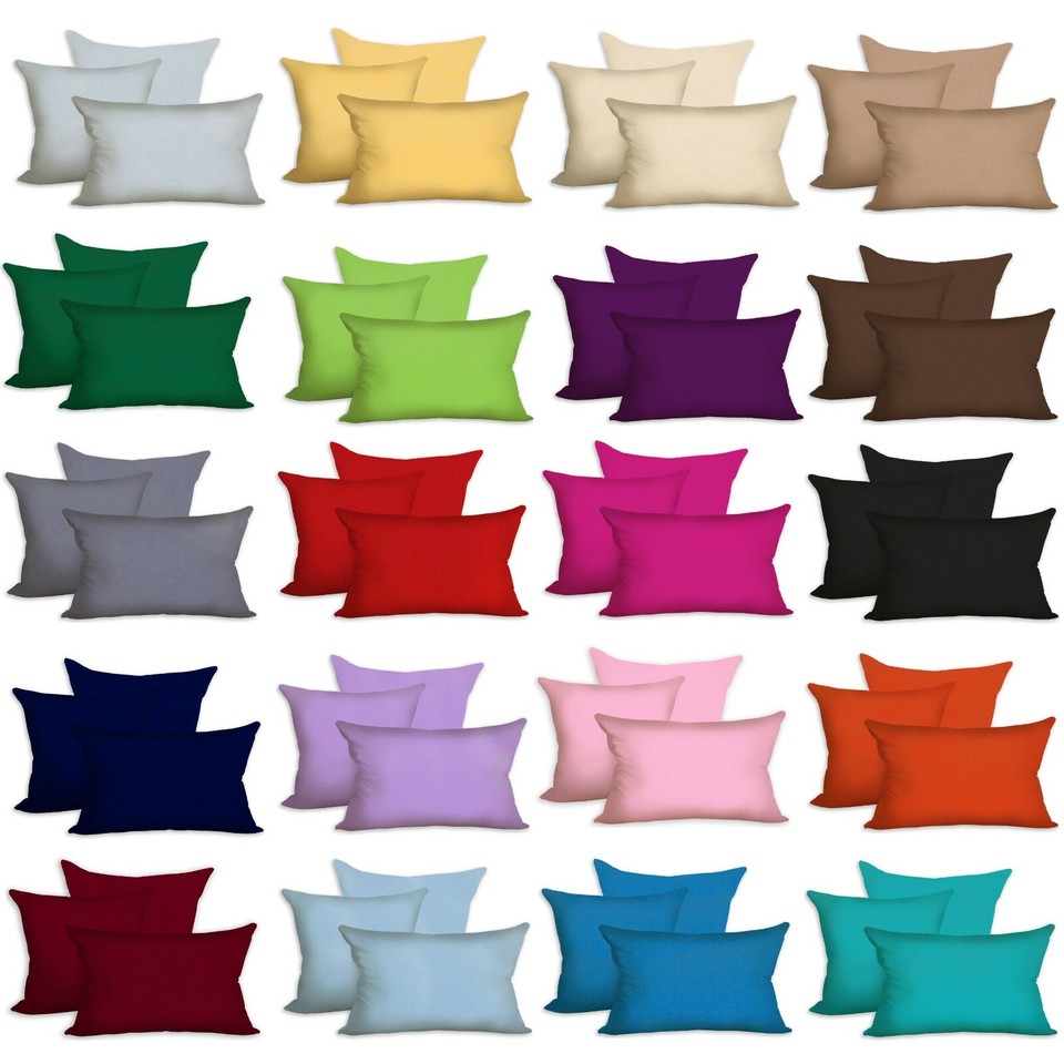 Doppelpack JERSEY KISSENBEZUG 40x40 50x50 40x60 40x80 80x80 40x145 Baumwolle