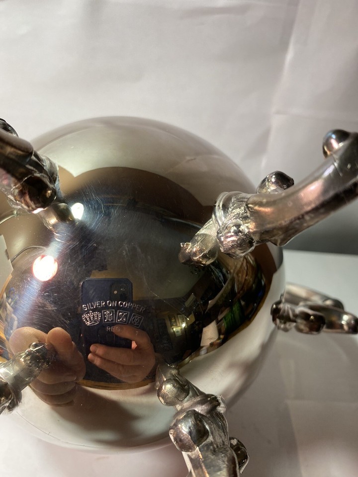 Vintage Silver Mfg. Corp. English Silver On Copper Tea / Coffee Pot