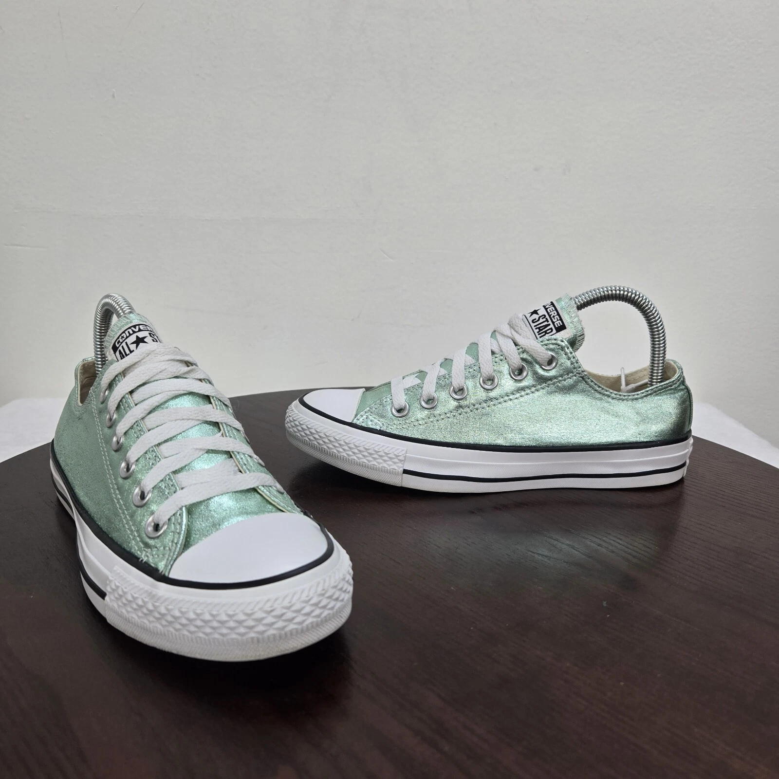Sneakers Converse All Star donna 7 uomo 5 verde metallizzato stringate unisex basse