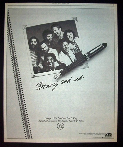 Average White Band Benny And Us 1977 Poster Type Advert, Promo Ad