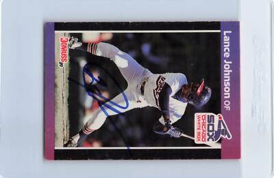 1989 Donruss #606 Lance Johnson White Sox Signed Auto *F1155