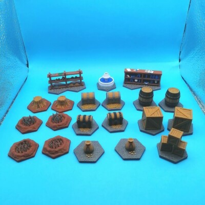 3D-gedrucktes Sechskantfliesenpaket - Gloomhaven - Frosthaven - Tischplatten-RPG - Wargames