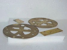 6 Pieces Used Brass Clock Movement Plates Steampunk Altered Art parts repair A