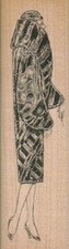 Lady Walking/Side 1 1/4 x 4 1/4" Rubber Stamp, Woman Stamp, Lady Stamp