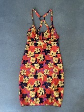 tank dress Urban Outfitters orange & yellow floral print women's S