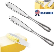 2× Stainless Steel Better Butter Spreader Knife Butter Knife Spreaders Butter US