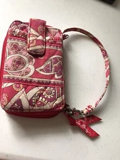 Vera Bradley Phone Wristlet Red/Pink Wallet .